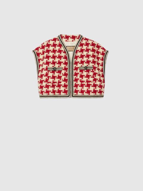 Houndstooth chenille gilet