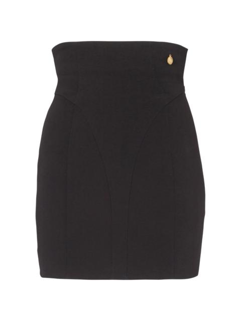 Balmain high-waisted crepe miniskirt