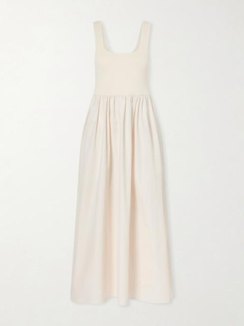MATTEAU Cotton-poplin And Stretch-knit Maxi Dress