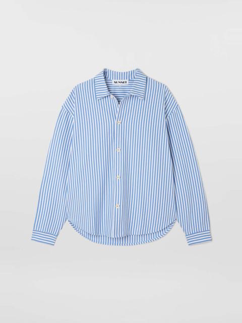 SUNNEI OVER SHIRT / azure & optical white stripes
