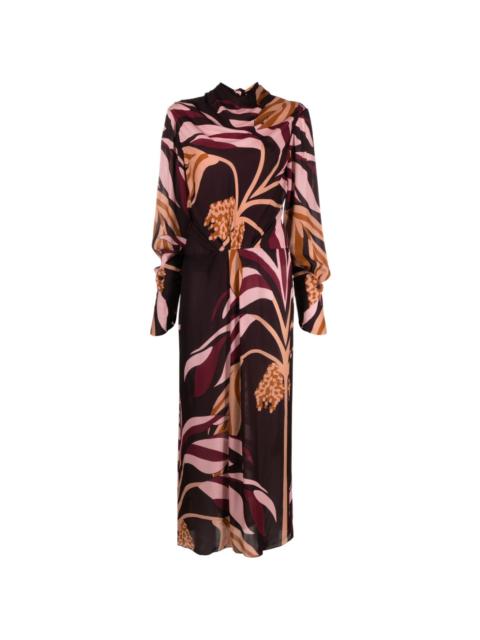 New Symbols silk maxi dress