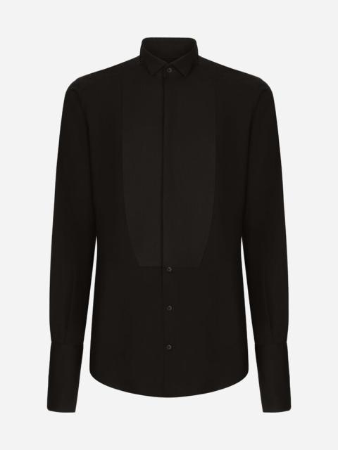 Dolce & Gabbana Cotton poplin Gold-fit tuxedo shirt