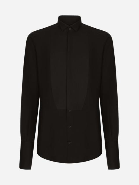 Cotton poplin Gold-fit tuxedo shirt