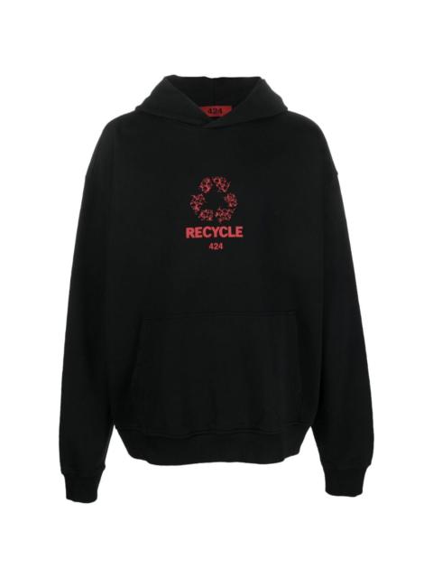 424 logo-print 'Recycle' hoodie