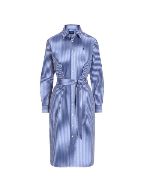 Polo Ralph Lauren striped-pattern belted midi dress