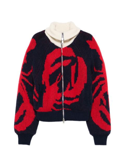 CHARLES JEFFREY LOVERBOY Knitted Zip Puffer Jacket