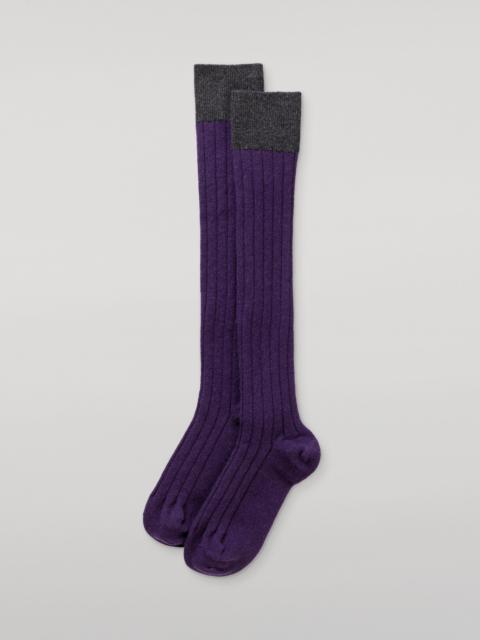Johnstons of Elgin Ainsley Women's Long Purple Cashmere Socks