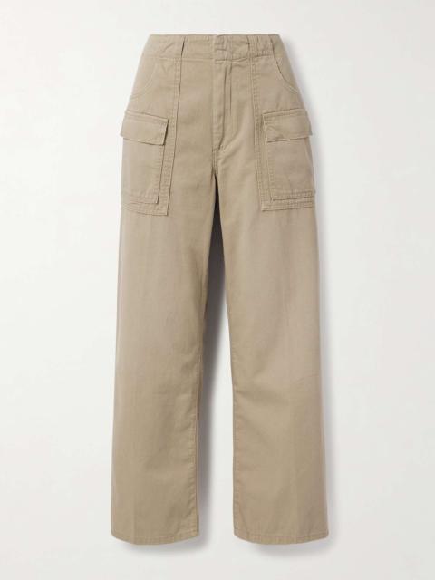 RE/DONE The Arizona cotton-twill wide-leg cargo pants Mushroom
