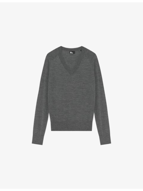 The Kooples V-Neck Wool Knitted Jumper
