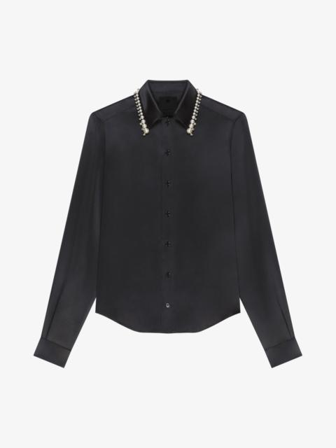 Givenchy SHIRT IN SATIN SILK WITH EMBROIDERED PEARLS