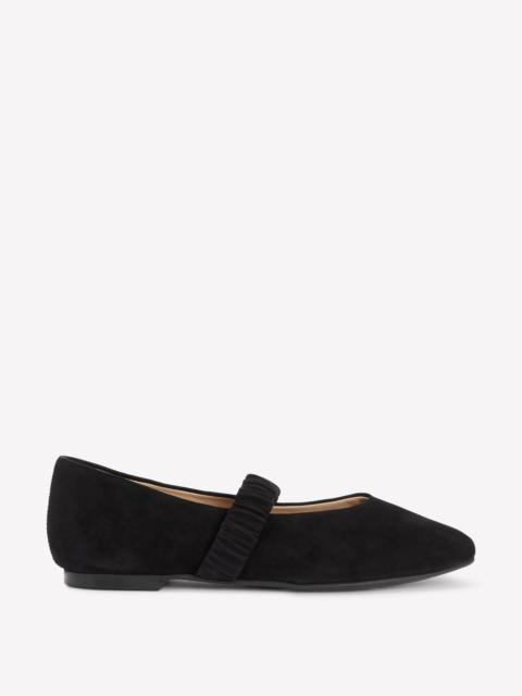 BODEN Camilla Ruched Ballet Flats-Black