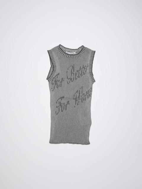 Acne Studios Knitted embroidered top - Anthracite grey