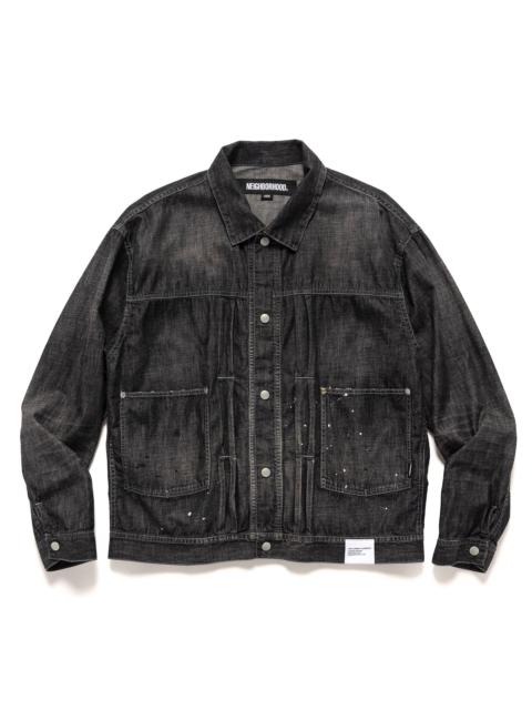 Washed Lightweight Denim Jacket Black