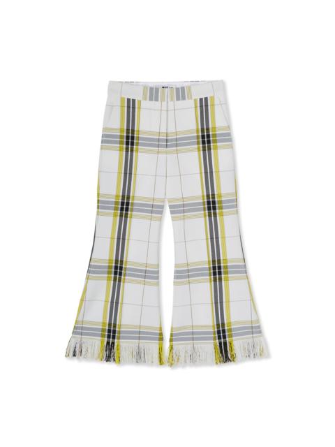 Tecno canvas check crop pants