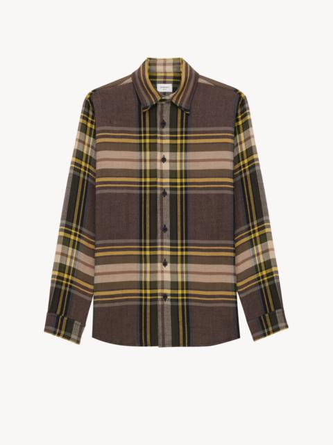 SAINT LAURENT CASSANDRE SHIRT IN TARTAN