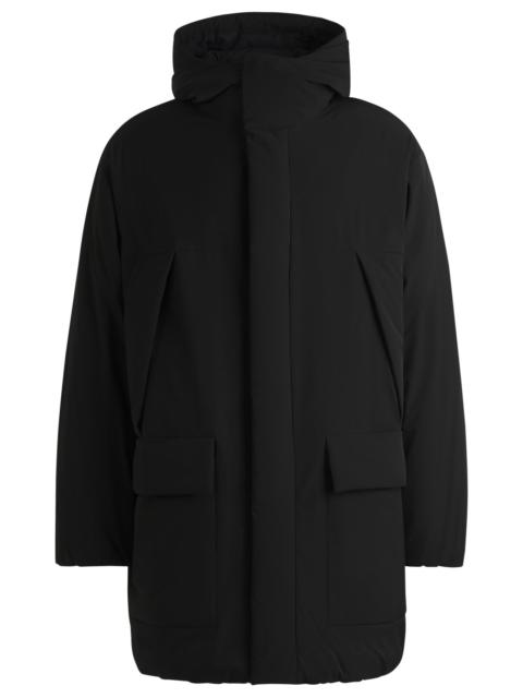 HUGO WATER-REPELLENT PARKA JACKET IN SUPERBLACK FABRIC