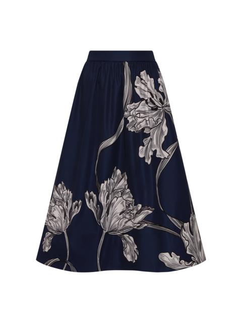 ANDRES OTALORA Lo Verdadero Printed Stretch-Cotton Midi Skirt print
