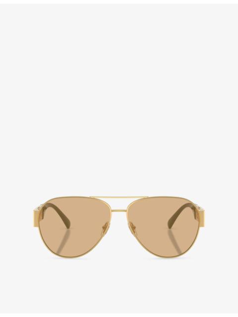 VERSACE VE2289 Pilot-Frame Metal Sunglasses