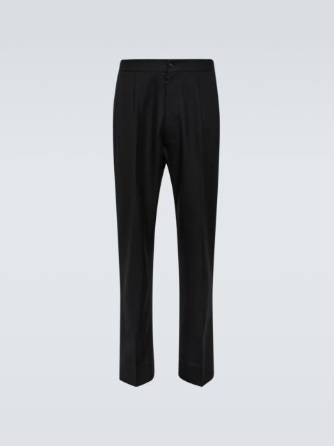 Four stitches wool straight pants