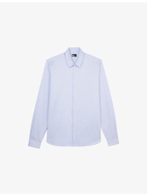 The Kooples Classic-fit spread-collar cotton-poplin shirt