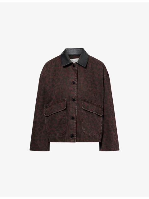 rag & bone Natalia Leopard-Printed Denim Jacket