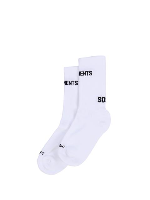 VETEMENTS LOGO SOCKS / WHT