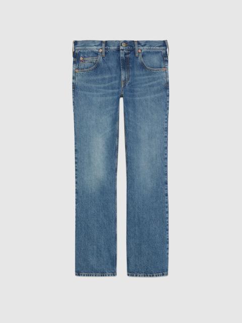 Denim pant with slim Horsebit