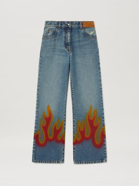 Palm Angels BURNING FLARED DENIM PANTS