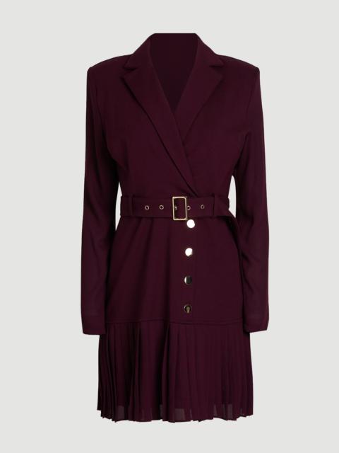 KAREN MILLEN Jersey And Georgette Mix Pleat Mini Dress