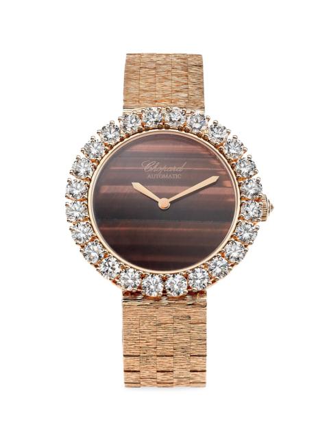 Chopard Women's L'Heure Du Diamant 18K Rose Gold, Tiger's Eye, & 5.51 TCW Diamond Bracelet Watch/35.75MM - R