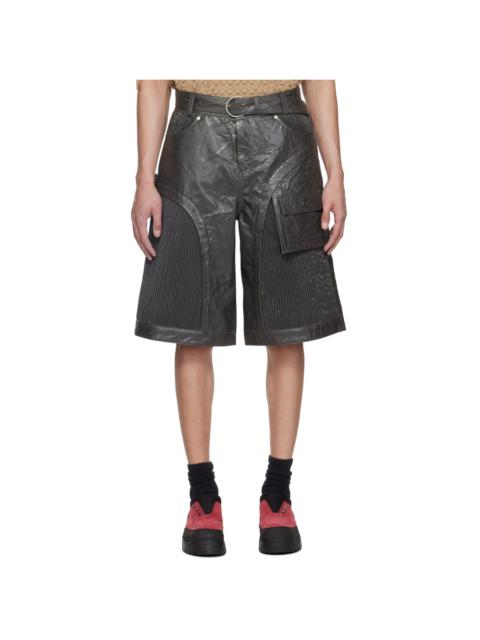 Andersson Bell Gray Sunbird Faux-Leather Shorts