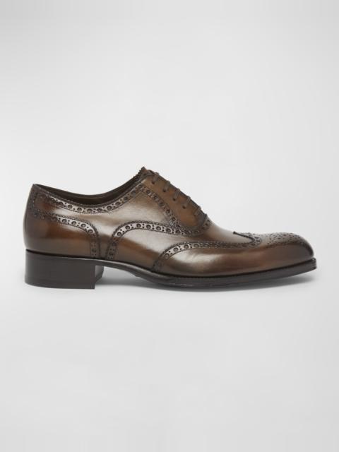 TOM FORD Men's Edgar Leather Wingtip Brogue Derby Shoes