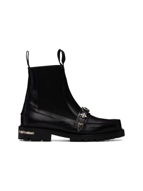 TOGA VIRILIS Black Hard Leather Chelsea Boots