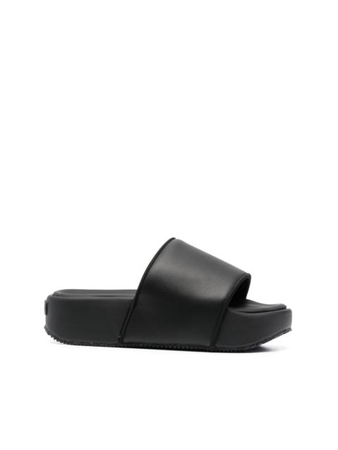 polished-finish open-toe slides