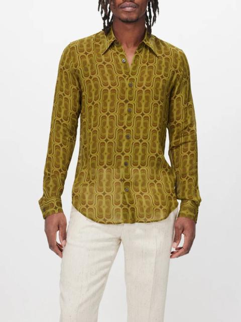 Dries Van Noten Celdon geometric-print poplin shirt