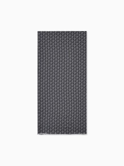 GIORGIO ARMANI GIORGIO ARMANI X KITH PURE SILK STOLE WITH TONAL MONOGRAM