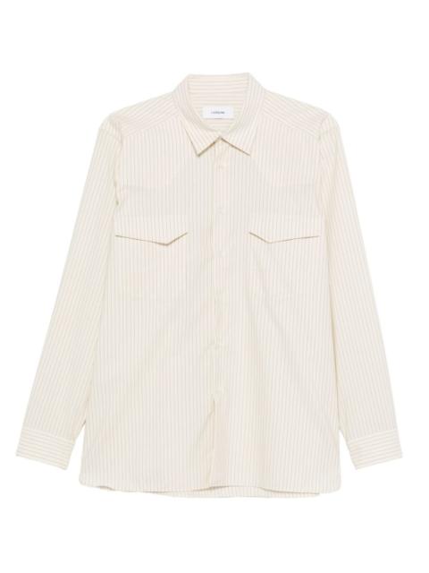 LARDINI pocketed striped shirt