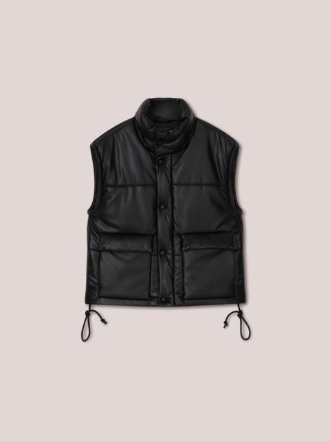 JOVAN - OKOBOR™ alt-leather cropped puffer vest - Black