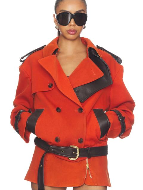 LaQuan Smith Double Breasted Cropped Coat