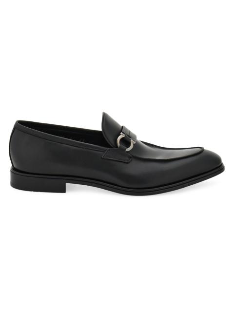 FERRAGAMO Men's Turner Gancini Leather Loafers - Black