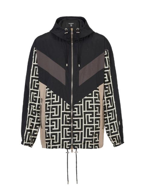 Balmain Hooded nylon jacket with Balmain monogram