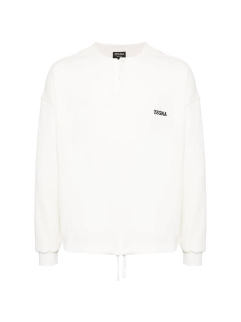 ZEGNA logo-embroidered cotton-blend sweatshirt