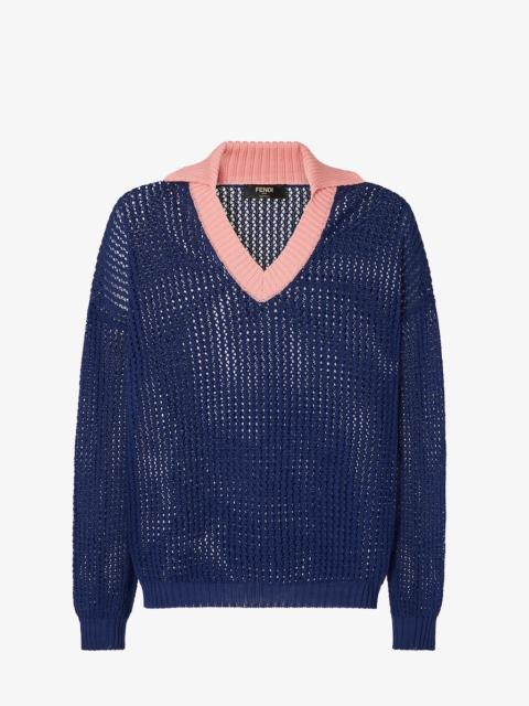 Sweater Blue and pink cotton sweater