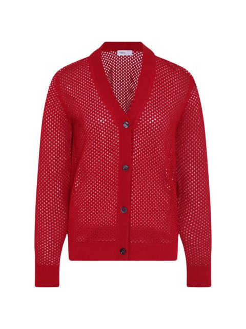 ROSETTA GETTY mesh pointelle cardigan