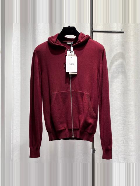 Dior Dior Red Hooded Zip-Up Cashmere Sweater