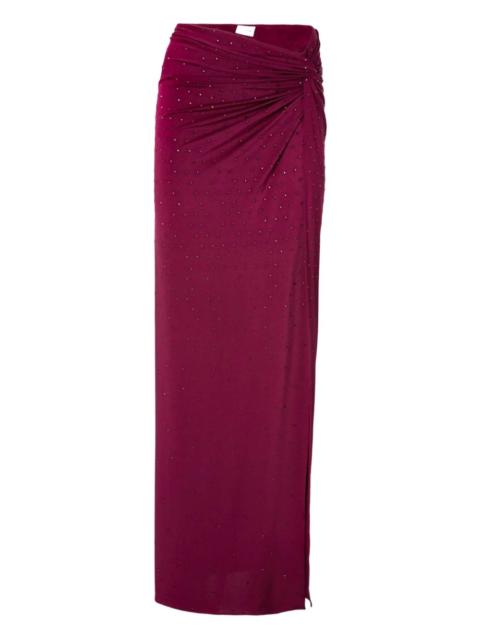 THE ANDAMANE Zohra crystal draped knot maxi skirt