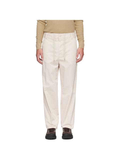 Moncler Off-White Tailored Cotton Trousers