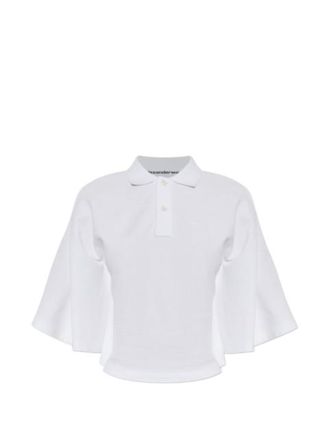 Alexander Wang logo-embroidered flared-sleeve polo shirt