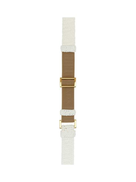 Prada White Raffia Belt