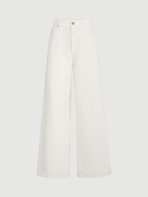 Brunello Cucinelli Dyed denim relaxed trousers with monili
